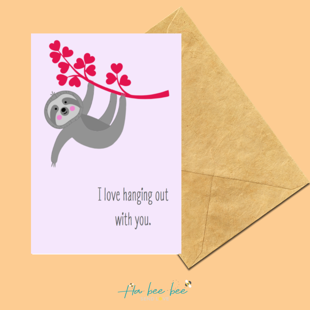 Sloth heart swinging branch