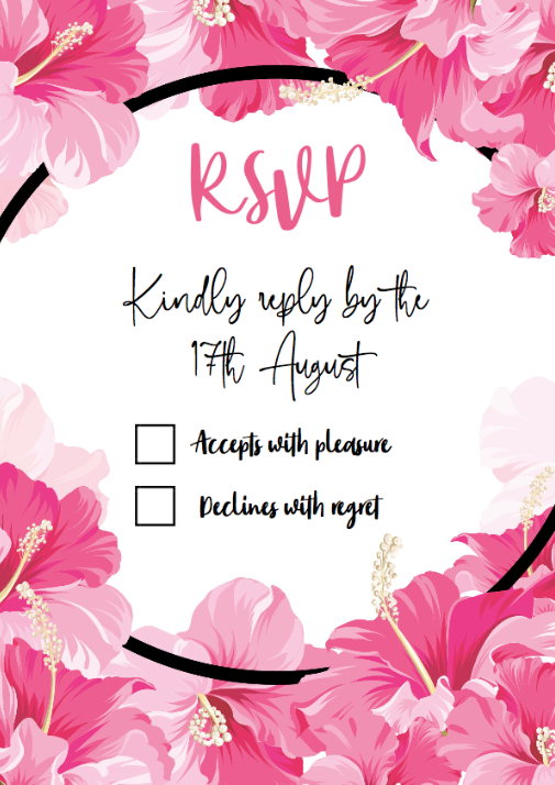 Pink Flowers - RSVP