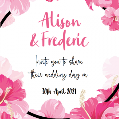 Pink Flowers - Save The Date