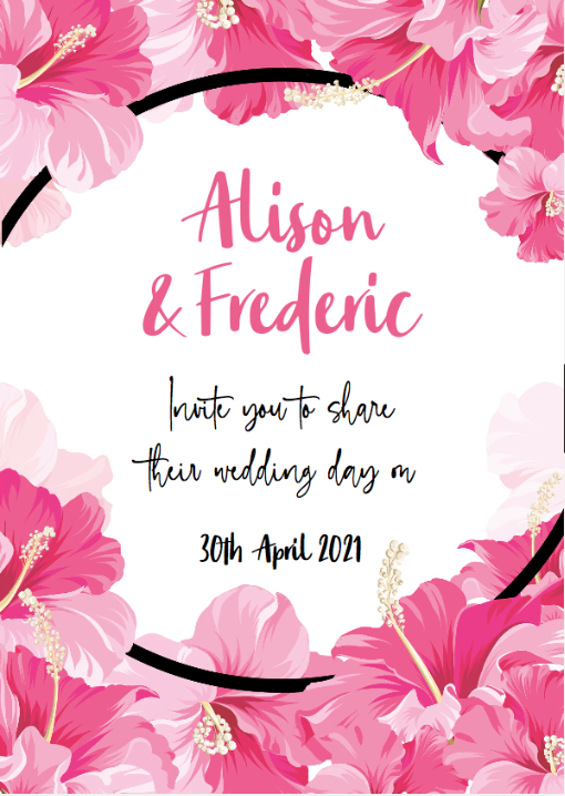 Pink Flowers - Save The Date