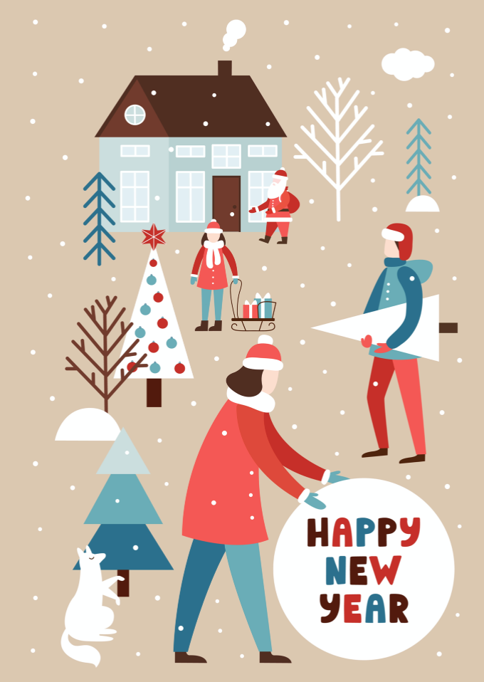 Happy New Year - Outdoor Scene