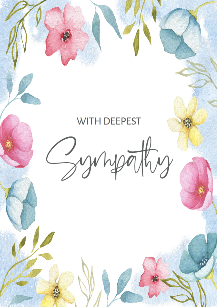 With Sympathy - Water Colour Frame