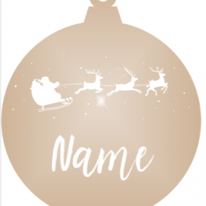 Add a Name : Santa & Reindeer - Bronze mirror ornament