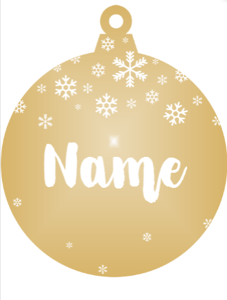 Add a Name : Snowflake - Gold mirror ornament
