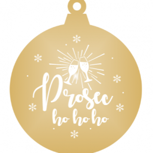 Prosec-ho-ho-ho - Gold mirror ornament