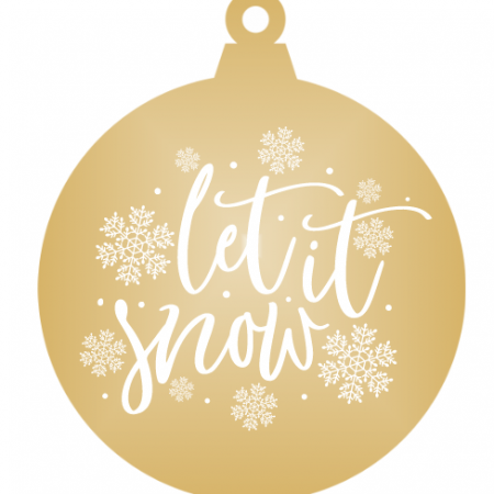 Let it snow - Gold mirror ornament
