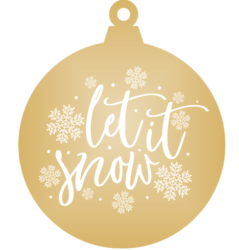 Let it snow - Gold mirror ornament