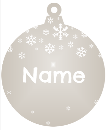 Add a Name : Snowflake - Silver mirror ornament