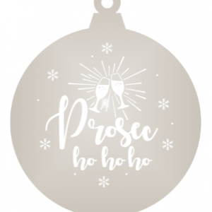 Prosec-ho-ho-ho - Silver mirror ornament