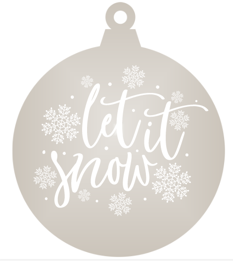 Let it snow - Silver mirror ornament